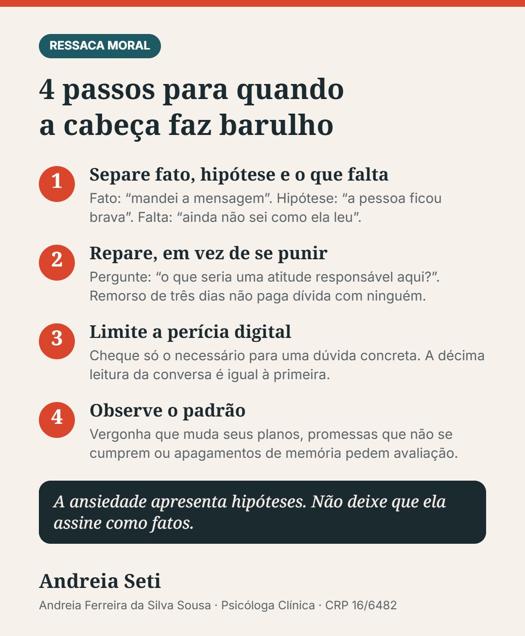 Infográfico: 4 passos para quando a ressaca moral faz barulho