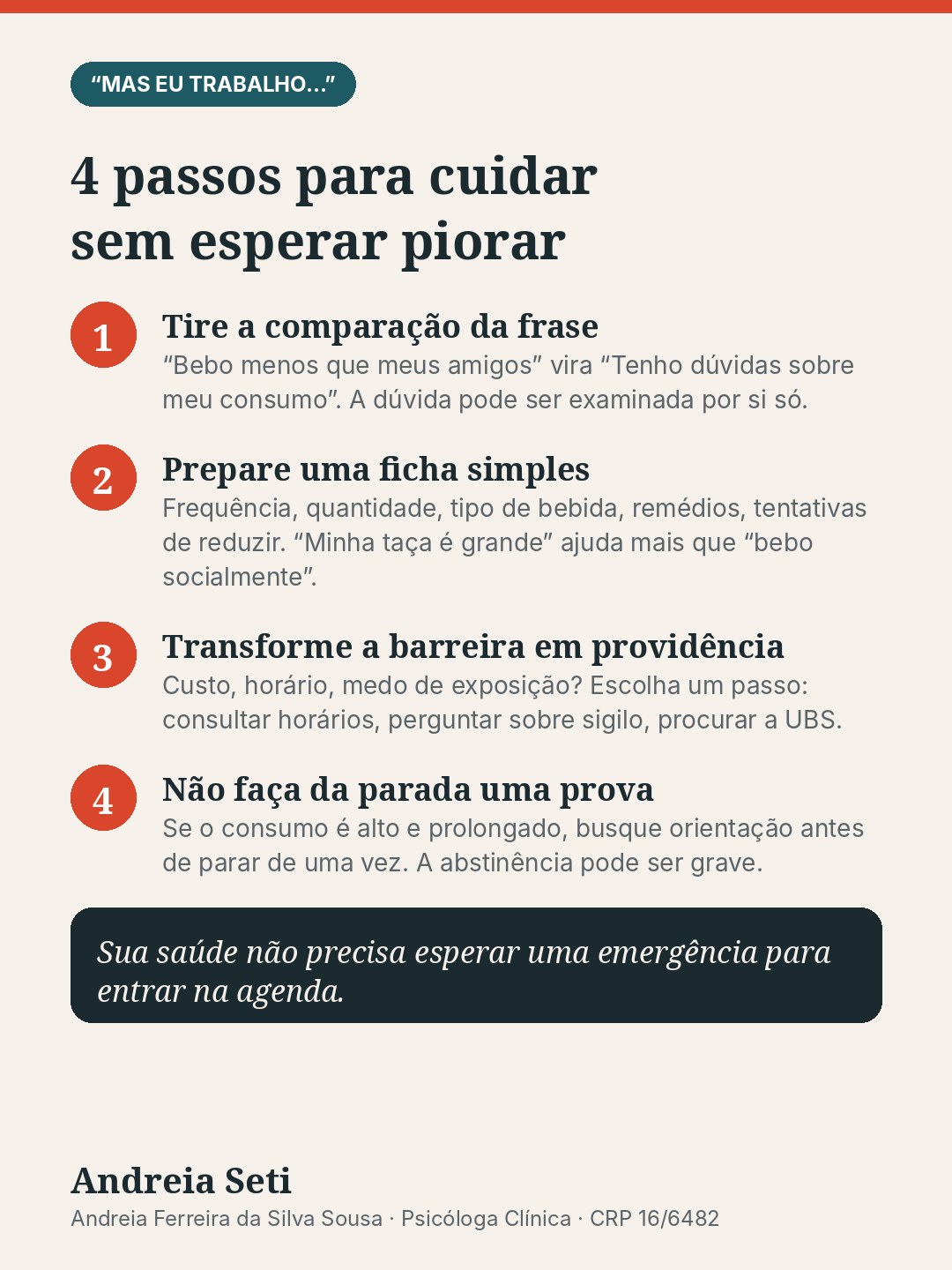 Infográfico: 4 passos para cuidar sem esperar piorar